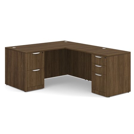 OFFICESOURCE OS Laminate Collection Double Full Pedestal "L" Desk - 60" x 30" DBLFLPL103MW
